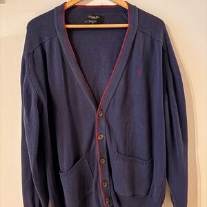 Dior Monsieur Cardigan in Navy with Red Accents